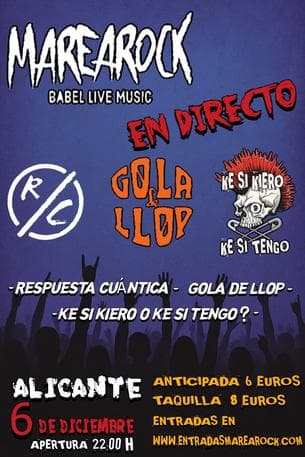 Imagen del evento: RESPUESTA CUÁNTICA + GOLA DE LLOP + KE SI KIERO O KE SI TENGO?